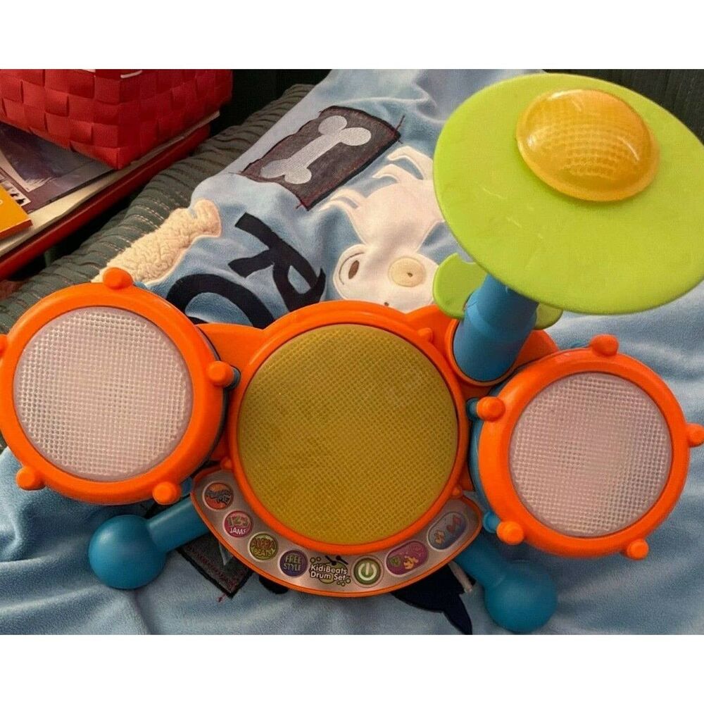 VTech KidiBeats Drum Set Orange Toddler Learning Toy Alphabet Numbers Music